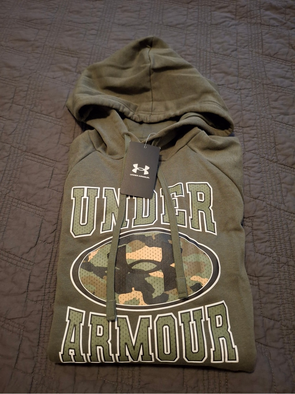 Under Armour Men’s Olive Green Camo Logo Hoodie